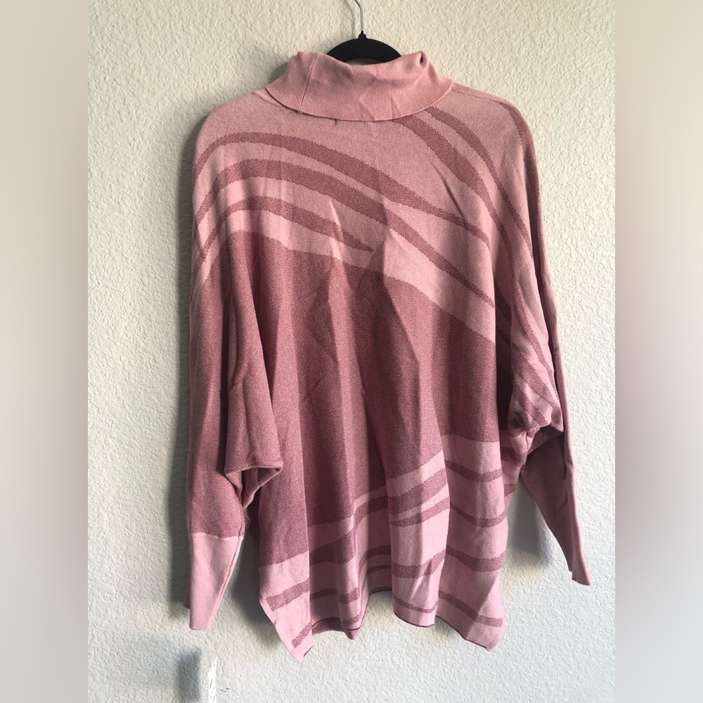 Alfani medium new nwt Pink mauve Turtleneck Sweater shrug cowl neck style - Picture 3 of 6
